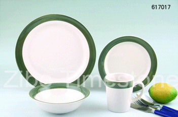 16PCS Ceramic Color Banded Dinner Set (617017)