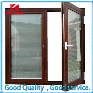 Energy Saving Alufer/Aluminum Casement Double Glazing Window with Shutter (KDSC092)