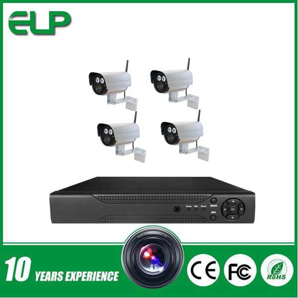 4CH H. 264 Outdoor Wireless WiFi 720p IP Camera 1PCS HDD Capacity NVR Plug and Play CCTV Survillance Cameras Systems