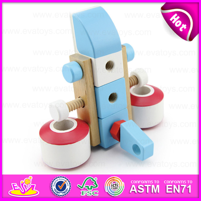 DIY 28PCS Wooden Screw Airplane Toys for Kids, Wooden Toy Screw Nut Combination for Children W03c018