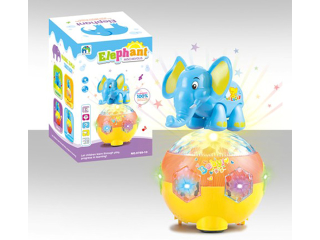 Electric Bump&Go Toy Elephant Toy with Light &Music (H9592006)