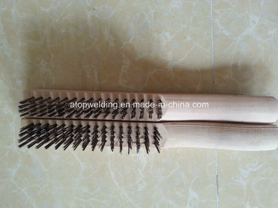 Carbon Steel Wire Brush with Wooden Handle