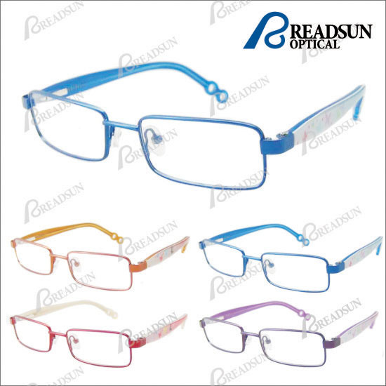 Metal Frame with Pattern Acetate Temple Kiddy Optical Eyewear (OMK140003)