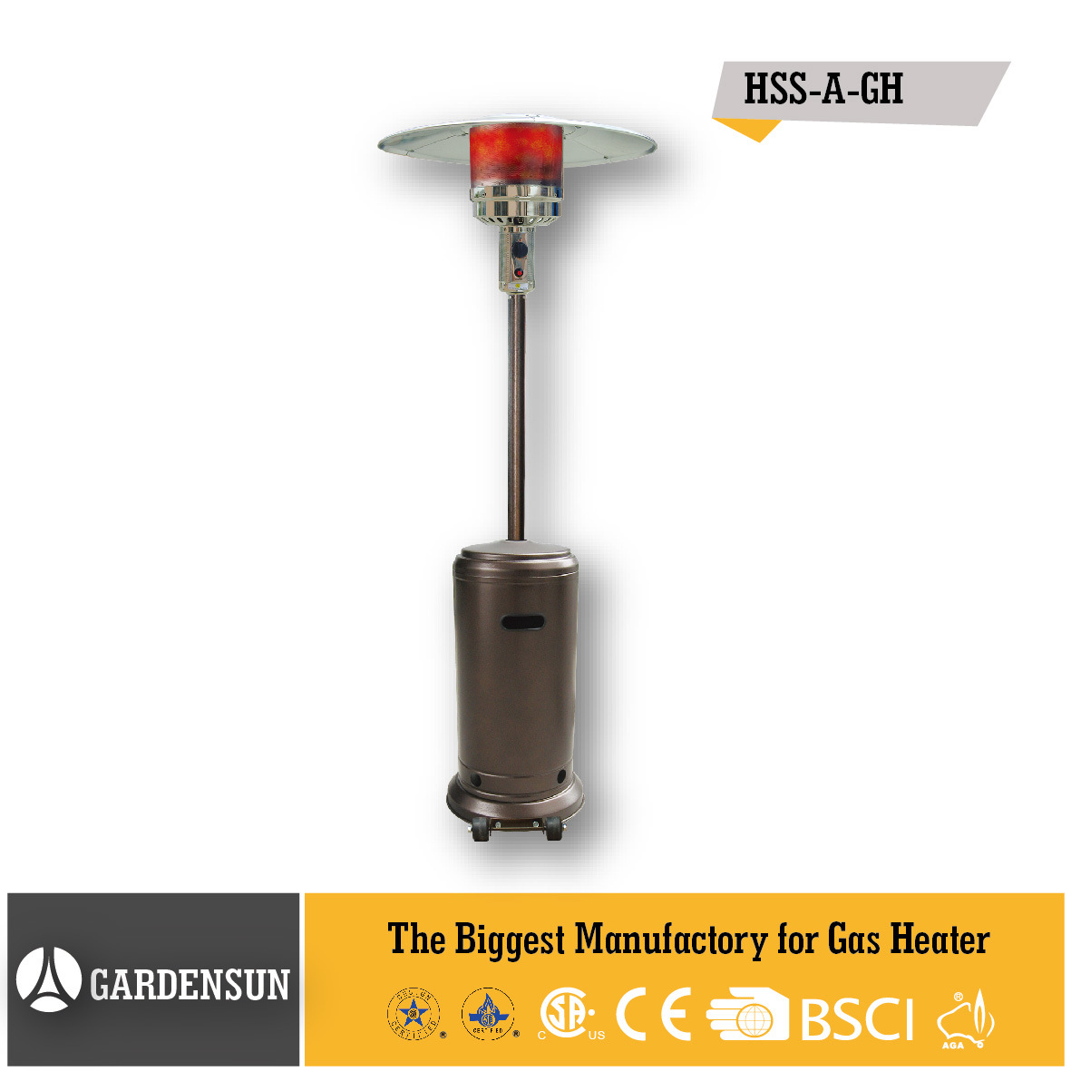 2015) Golden Hammered Gas Patio Heater with CE CSA Aga ISO