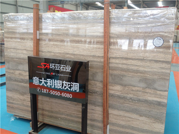 Italy Silver Travertine Slab Marble Natural Stone