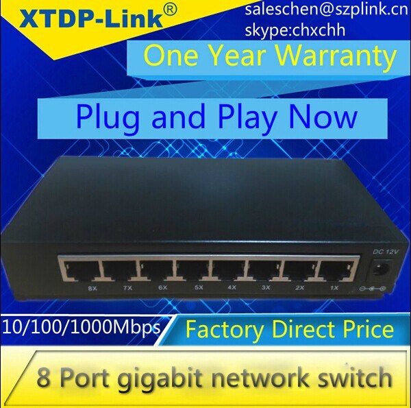 Shenzhen Network Switches Manufacturer 8 Port Gigabit Ethernet Switch 10/100/1000m Manufacturer Company