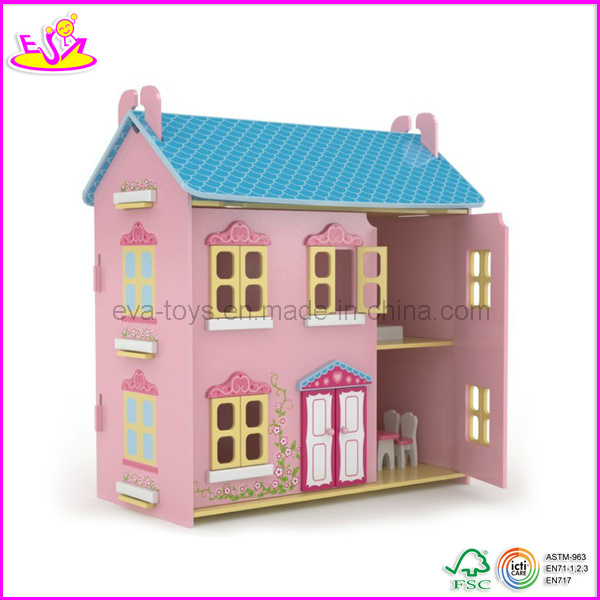 2014 Funny Wooden Doll House Toy, Fashion New Wooden DIY Model Miniature Doll House, Preschool Child Doll House for Sale W06A029