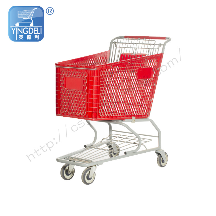 Plastic Basket Shopping Trolley/Carts on Hot Sale for Shopping Mall
