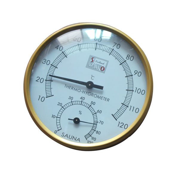Golden Sauna Room Metal Thermometer and Hygrometer