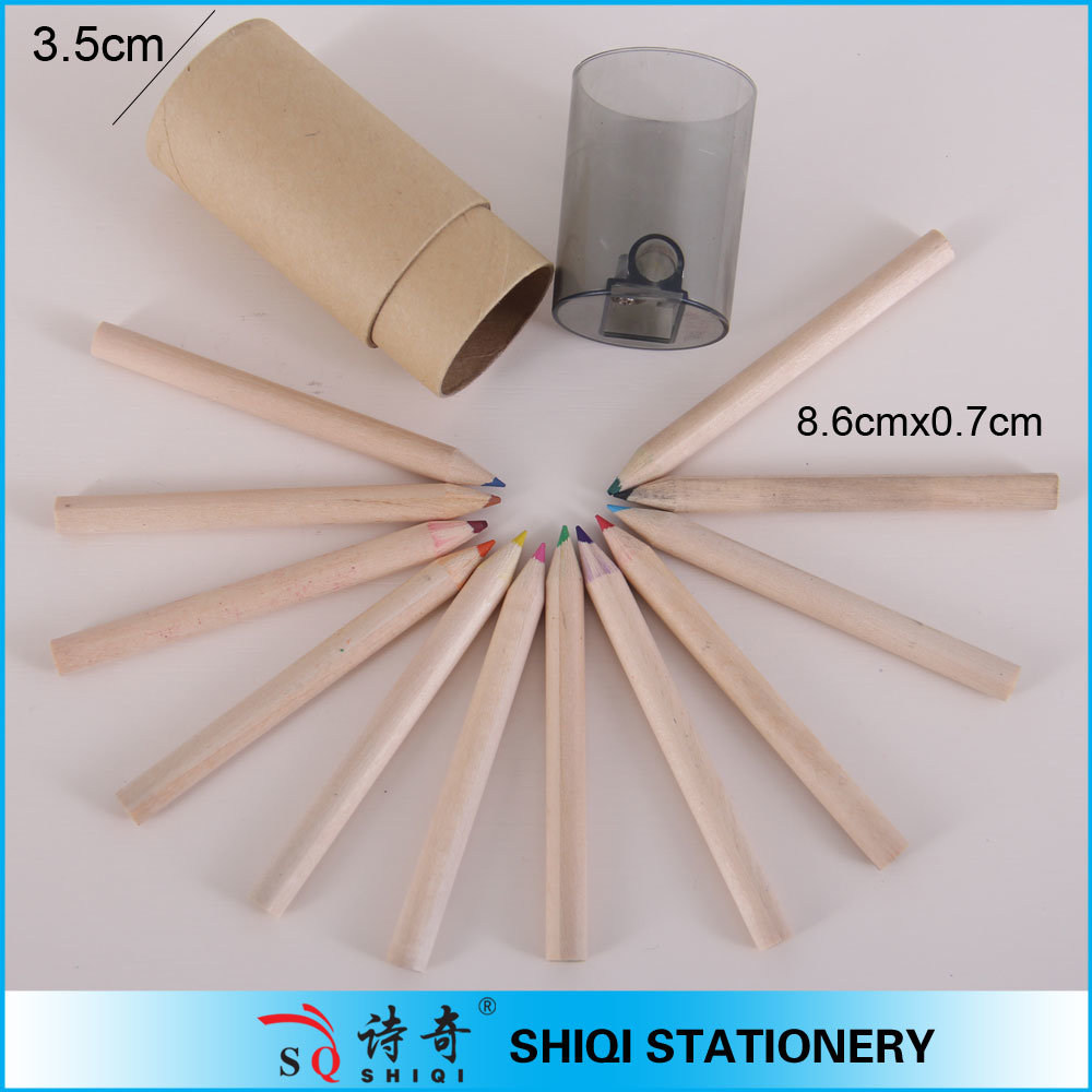 3.5 Inch Colored Wooden Pencil Kraft Tube Packing with Sharpner