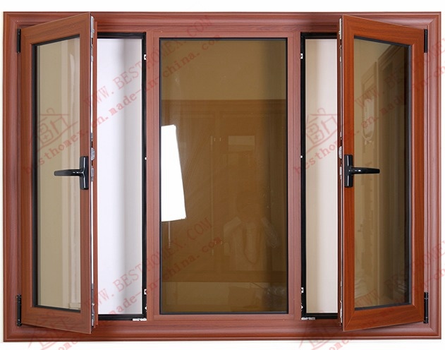 Durable Woodgrain Aluminum, Aluminium Casement Window (BHA-CWP15)