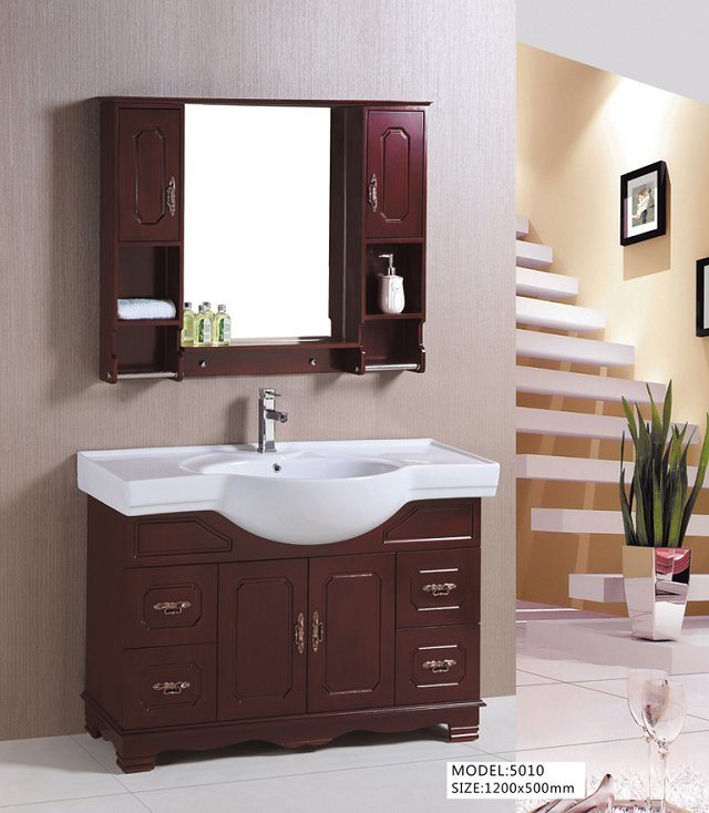 MDF Lacquer Bathroom Cabinet with Glass Door