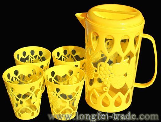 Plastic Water Jug and Cups