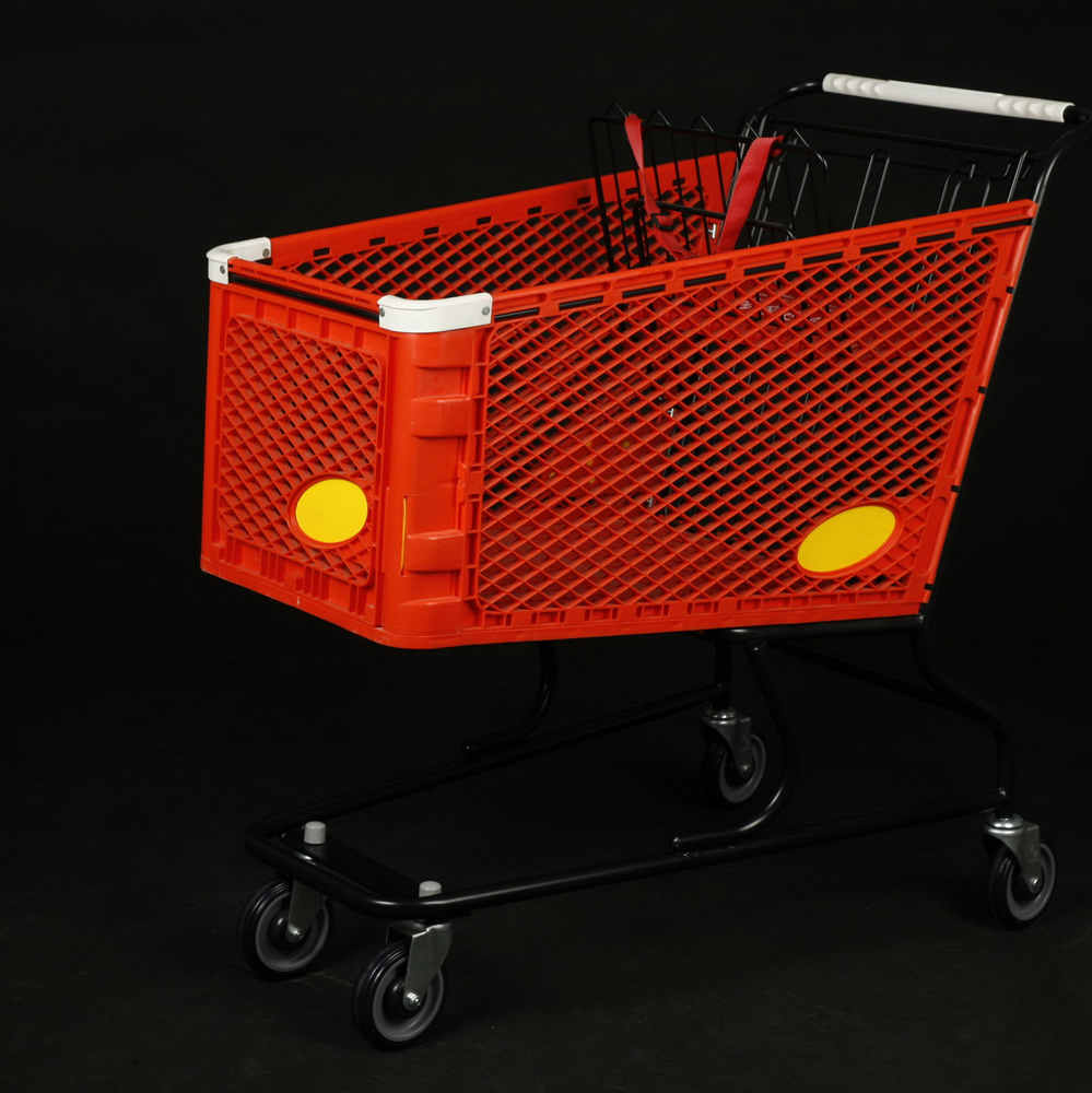 Supermarket Plastic Plastomer Shopping Hand Trolley Cart