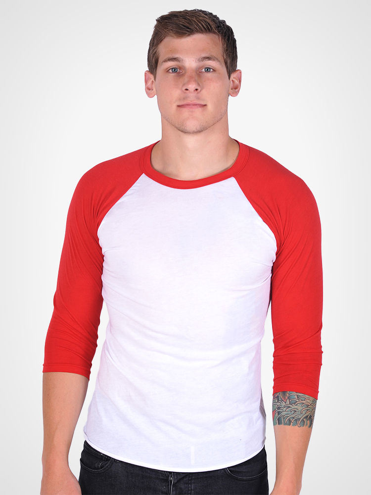 Men's 3/4 Sleeve Color Block Raglan Basic Baseball T Shirt