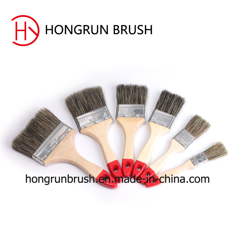 Paint Brush with Wooden Handle Color Bristle (HY006)