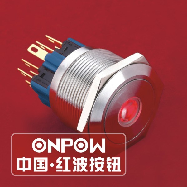 Onpow 25mm DOT Illuminated Lighted Vandal Proof Push Button Switch (GQ25-11D/S) (Dia. 25mm) (CE, CCC, RoHS, REECH)