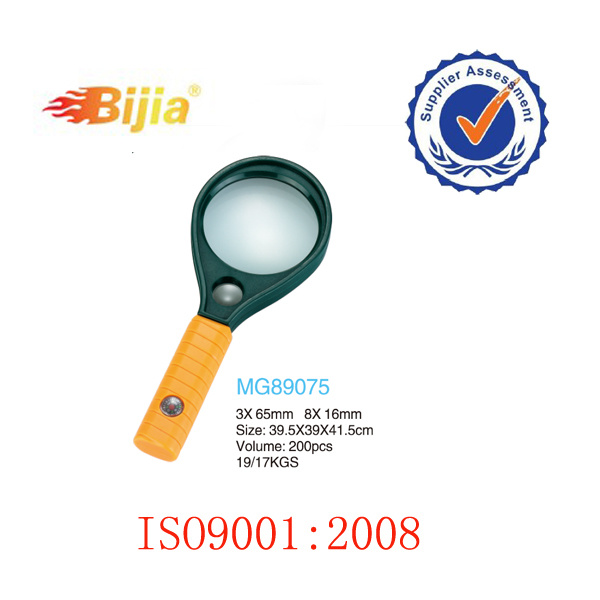 Bijia Mg89077 Plastic Handle Magnifying Glass with Compass