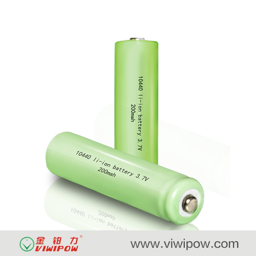 Eco-Friendly 10440 200mAh Rechargeable Li-ion Battery