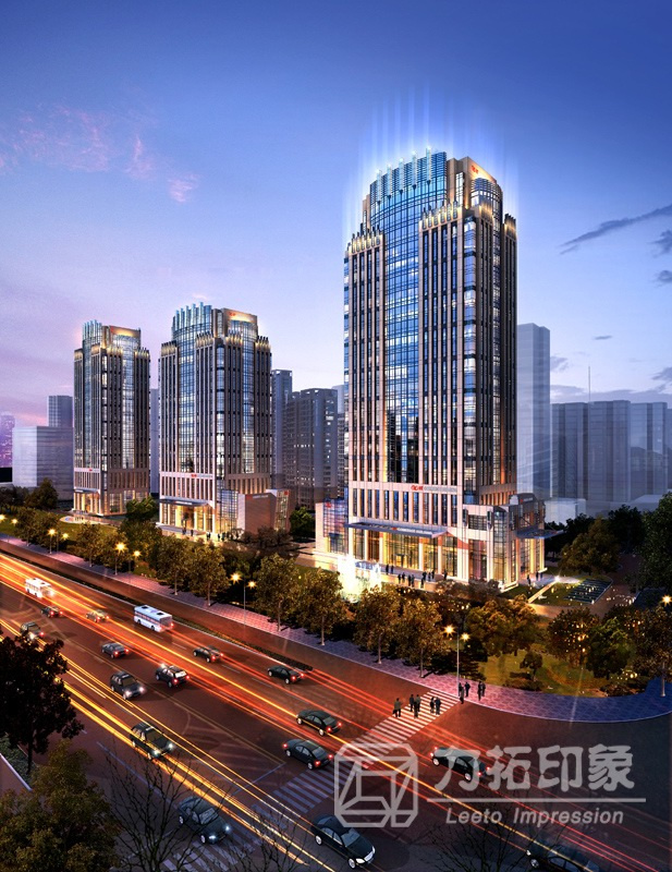 Night Light View Architectural Visualization Rendering