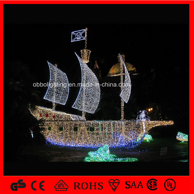 Outdoor Ship Light/Christmas Decoration Light LED 3D Motif Light Garden Decoration