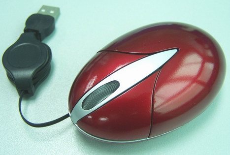 Mini Optical Mouse with Retractable Cable (EM-233)