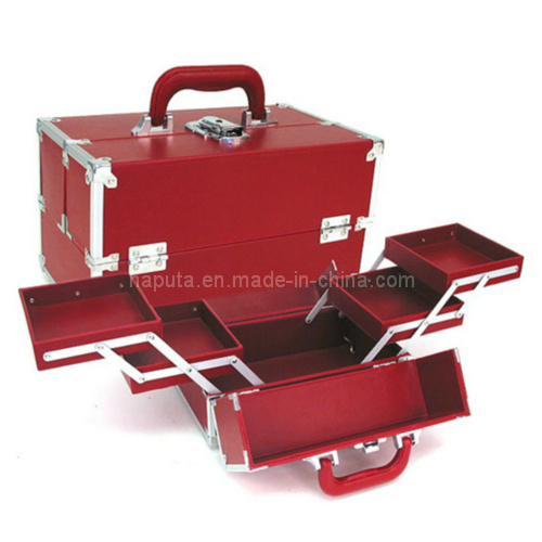 Fashion Carry Train Makeup Case with 4 Trays (HB-1202)