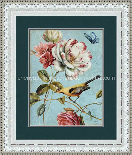 Flowers Wild Birds Tree Framed Giclee Print Painting