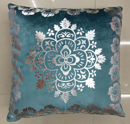 Metallic/Flock Printed Decorative Pillow Metallic Print Cushion (XPL-40)