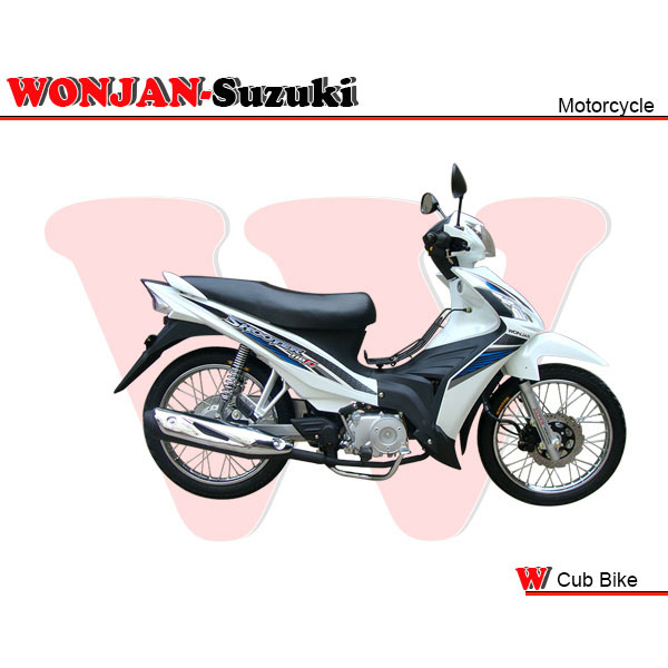 110cc, Cub Bike, Wonjan-Suzuk Engine, Gas Dieseal Motorcycle (IV White))