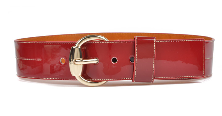 2014 New Fashion PU Patent Leather Belt in Wide Width 5.5cm