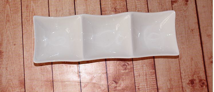 Porcelain White Plate Tray 3-Parts