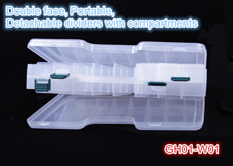 Wholesale High Quality PP Plastic Lure Fishing Tackle Box, Double Face Layers, Detachable Dividers with Compartments