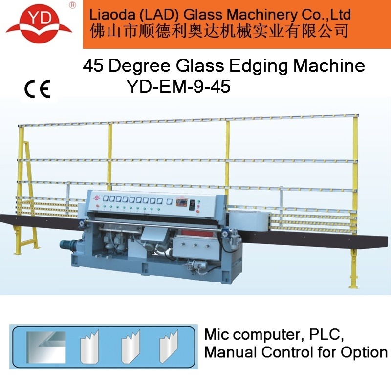 9 Spindles/Wheels Glass Edging Machine with 45degree Glass Machine