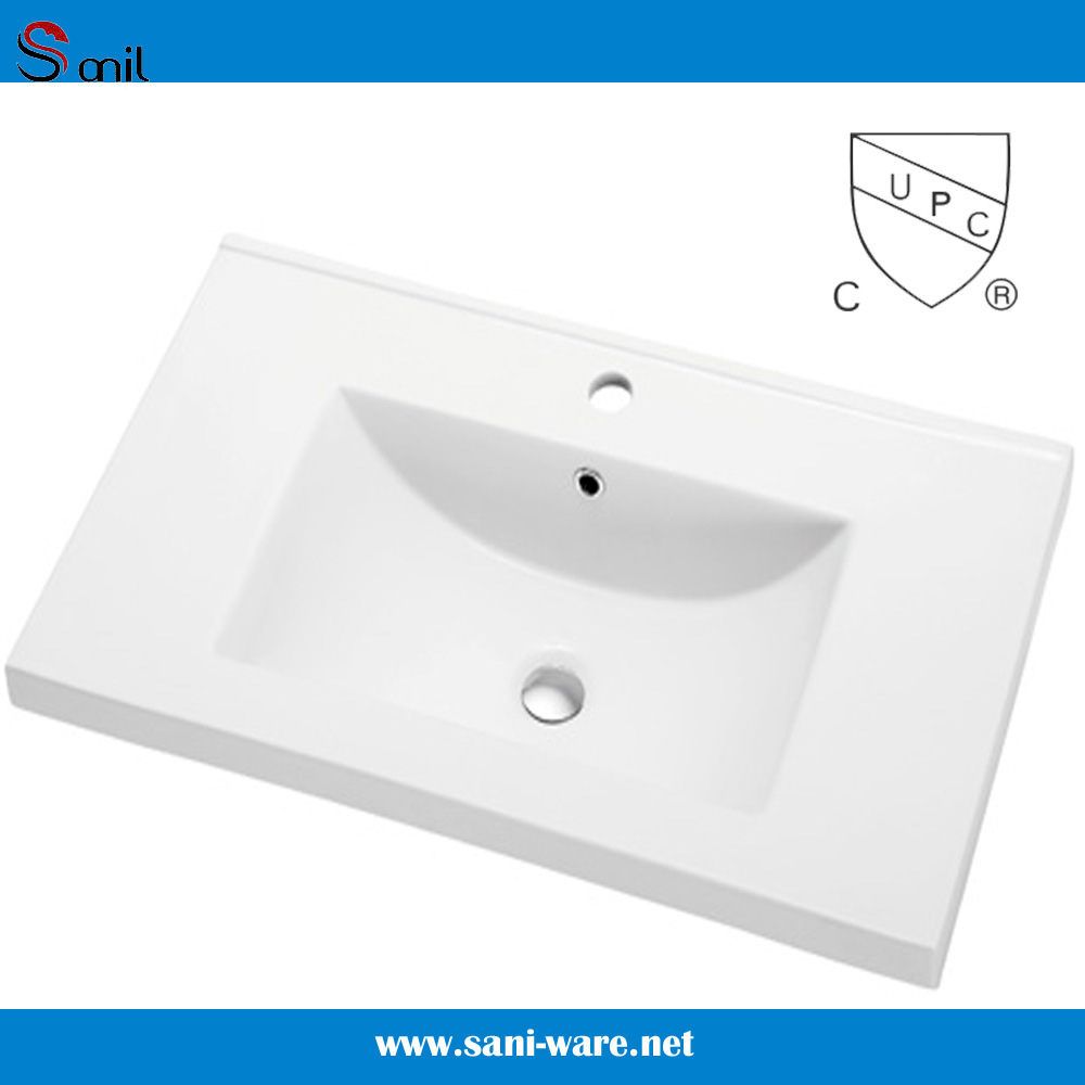 Rectangular Single Bowl Lavatory Sink for Bathroom (SN1548C-80)