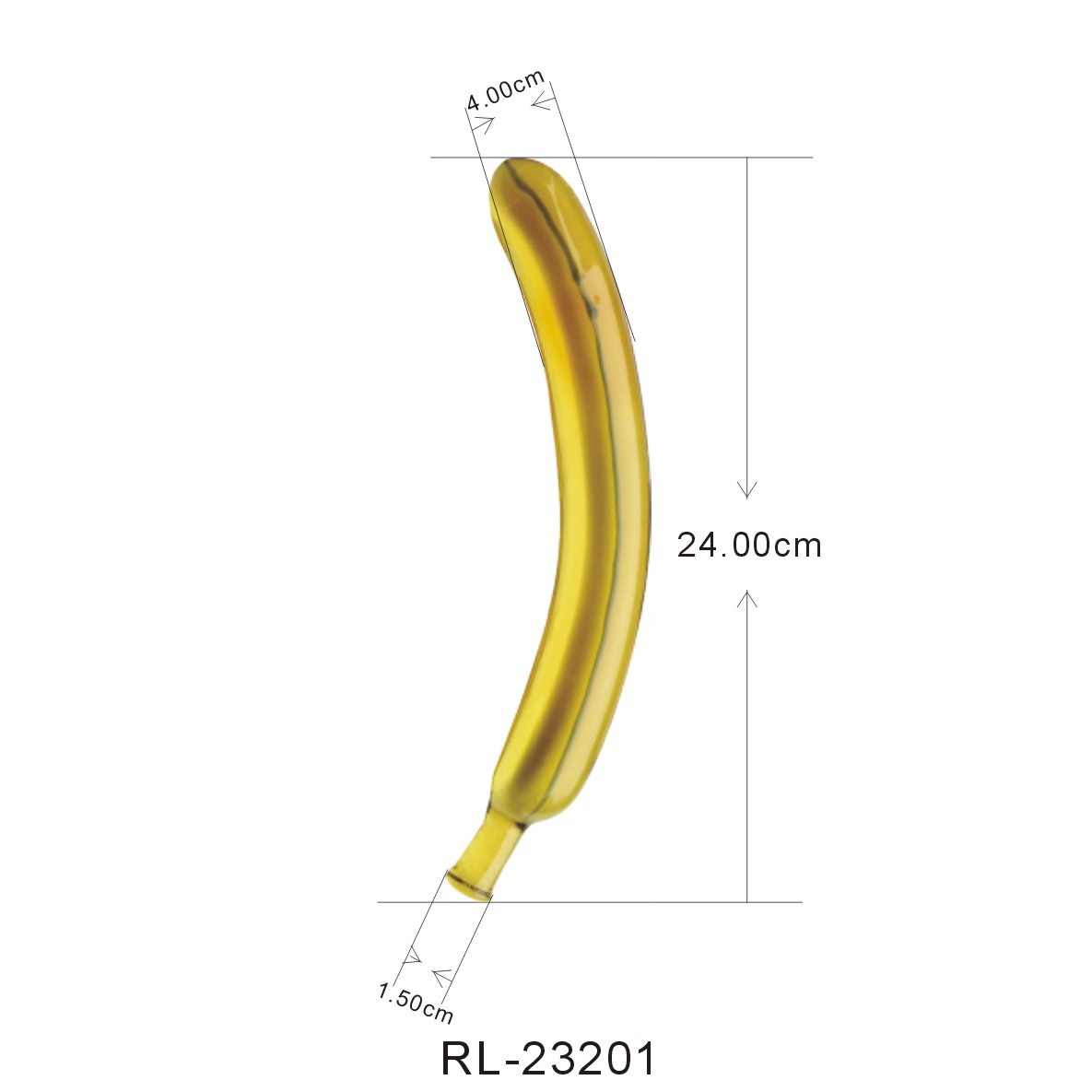 Sex Product Pyrex Glass Dildo in Banana Style