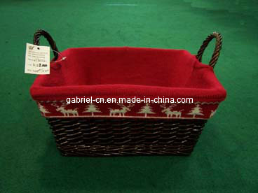 Square Basket with Red Lining (dB040)