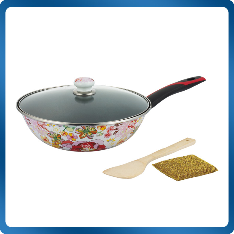 Enamel Wok with Non-Stick Coating