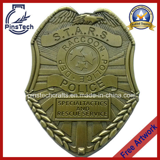 Stars Raccoon Police Department Badge, 3D Police Badge