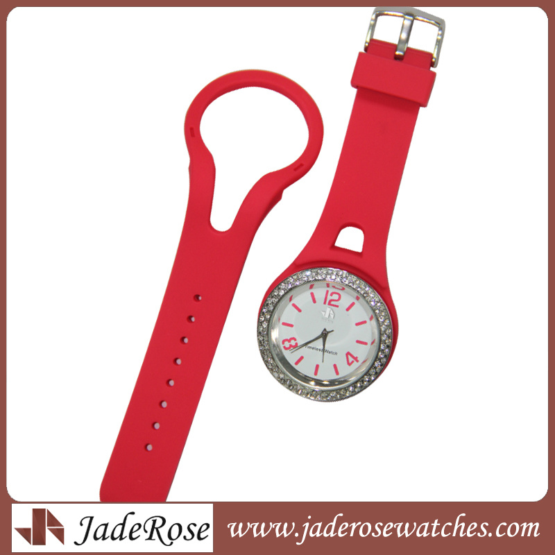 Two Part Silicone Strap Fashion Quartz Wrist Watch