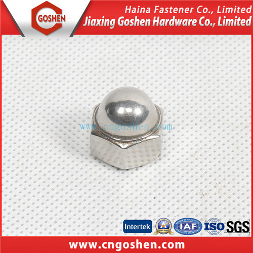 Ss304 DIN1587 Hex Cap Nut / Carbon Steel Zinc-Plated Hex Nut