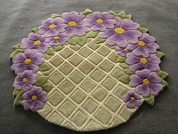 Flower Design Wool Carpets With100% Wool