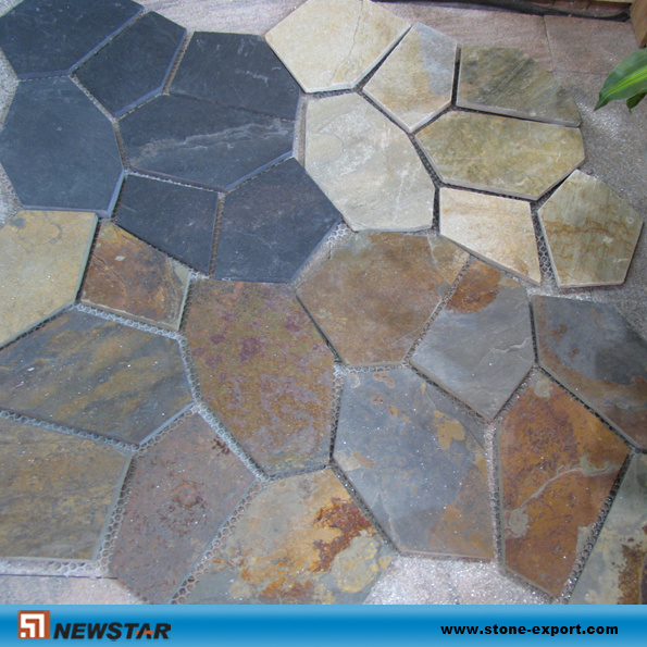 Meshed Slate Pattern Irregular Shaped Slate Tile