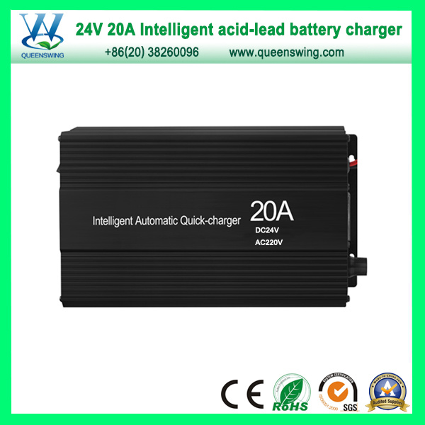 Queenswing 20A 24V Lead Acid Battery Charger with Voltmeter (QW-B20A24)
