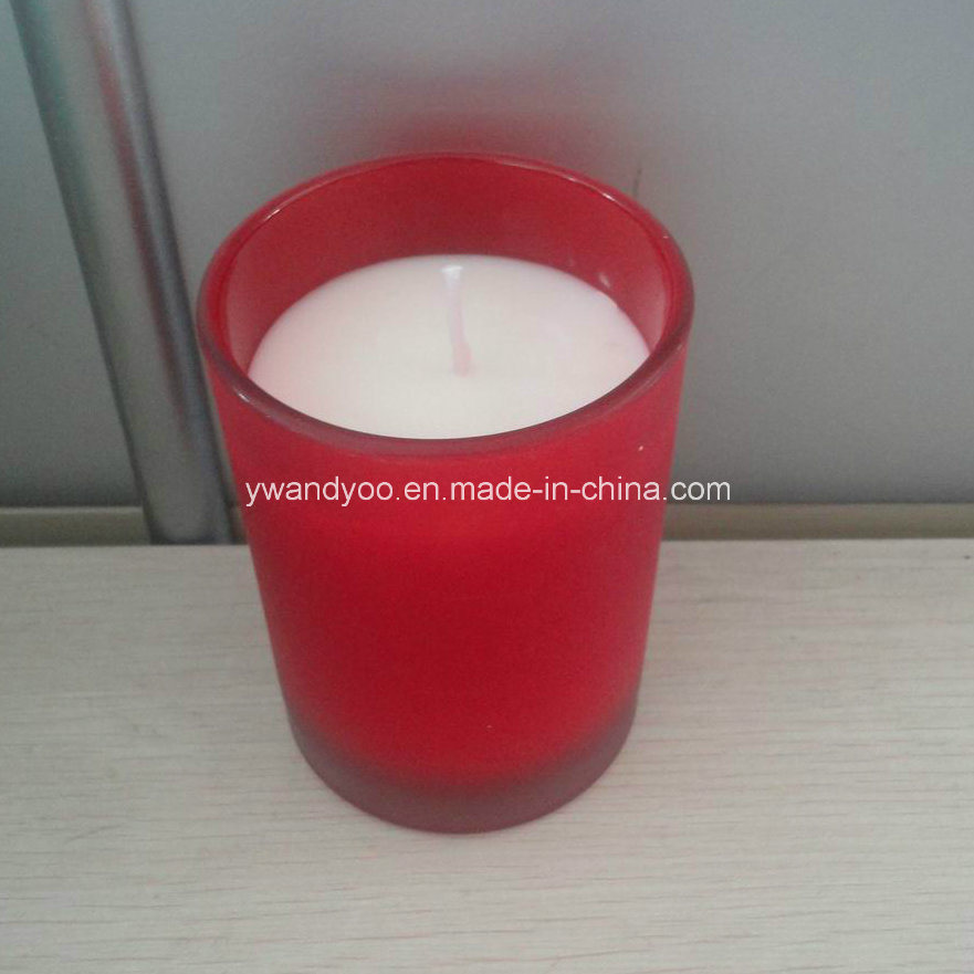 Red Color Painting Glass Candle