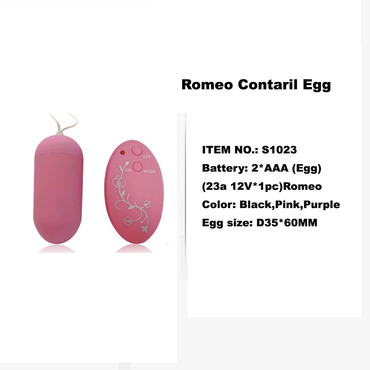 Remote Controlled Vibrating Egg With 10 Speeds and Waterproof (SHY-S1023)