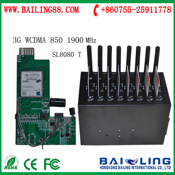 High Speed 3G WCDMA 8 Port Modem Pool for SMS Caster