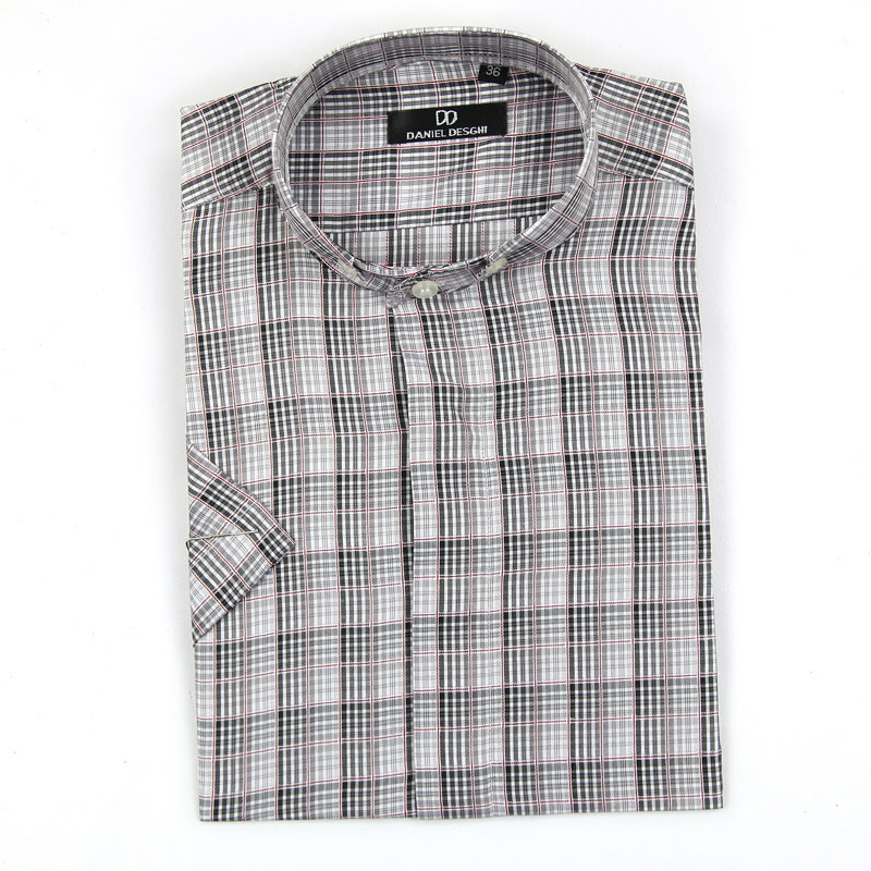 Special Circle Collar Cotton Short Sleeve Man Shirts