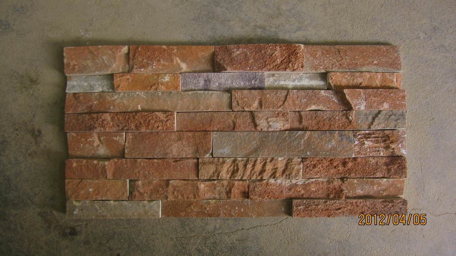 Red Skalunas, Golden Quartzite Slates, Stone Cladding (14N)