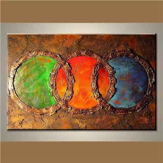 Abstract Art with Colorful and Heavy Textured Oil Painting